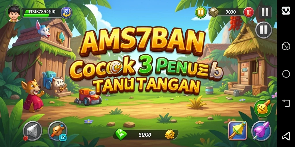 Tampilan gameplay Match-3 yang penuh warna dan menantang.