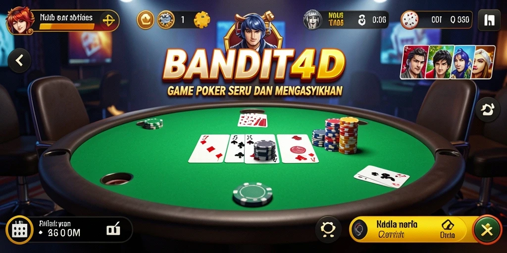 Tampilan menarik dari gameplay Poker di BANDIT4D.