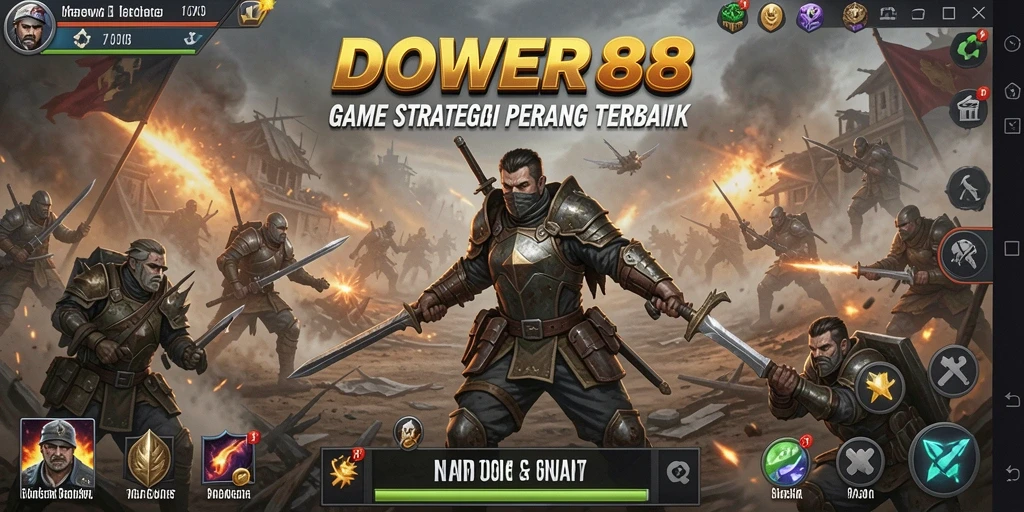 Tampilan gameplay DOWER88 dengan aksi pertempuran yang intens.
