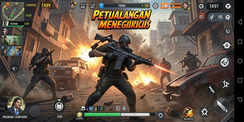 Tampilan grafis menakjubkan dalam gameplay FA99 yang penuh aksi.