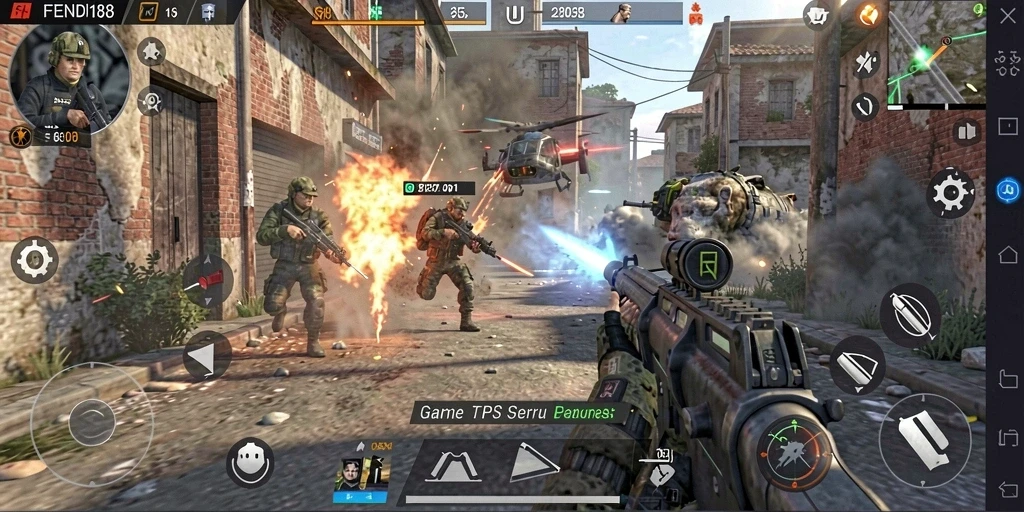 Tampilan gameplay seru dari FENDI188 dengan aksi tembak-menembak intens.