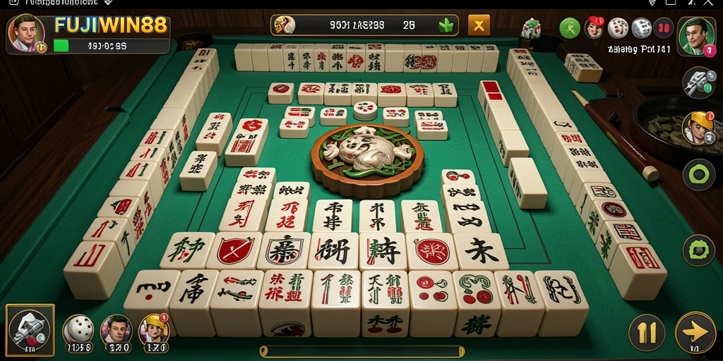 Screenshot gameplay menarik dari FUJIWIN88 yang menunjukkan keseruan bermain Mahjong.