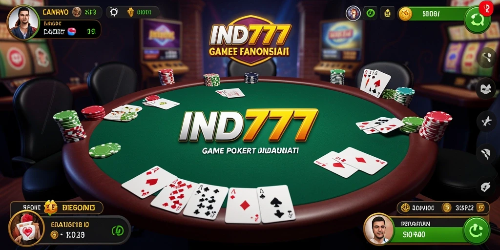 Tampilan gameplay seru dari IND777 yang menampilkan aksi Poker.