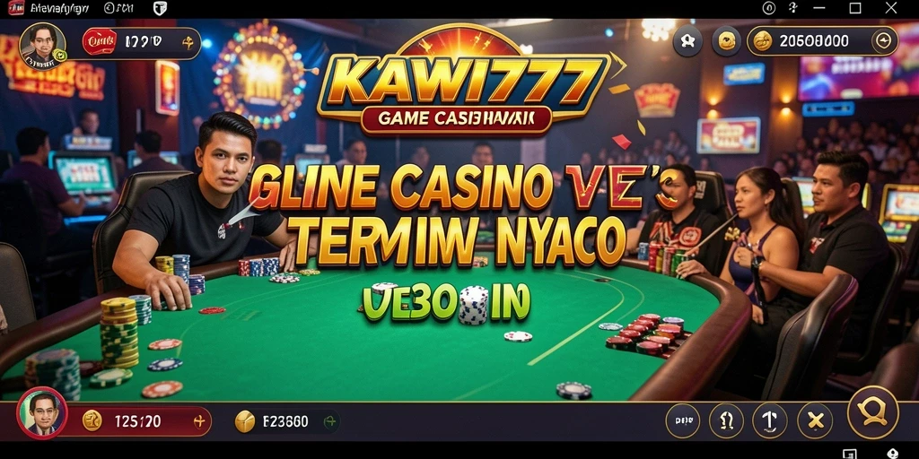 Screenshot gameplay KAWI777 yang menampilkan dealer langsung dalam aksi.