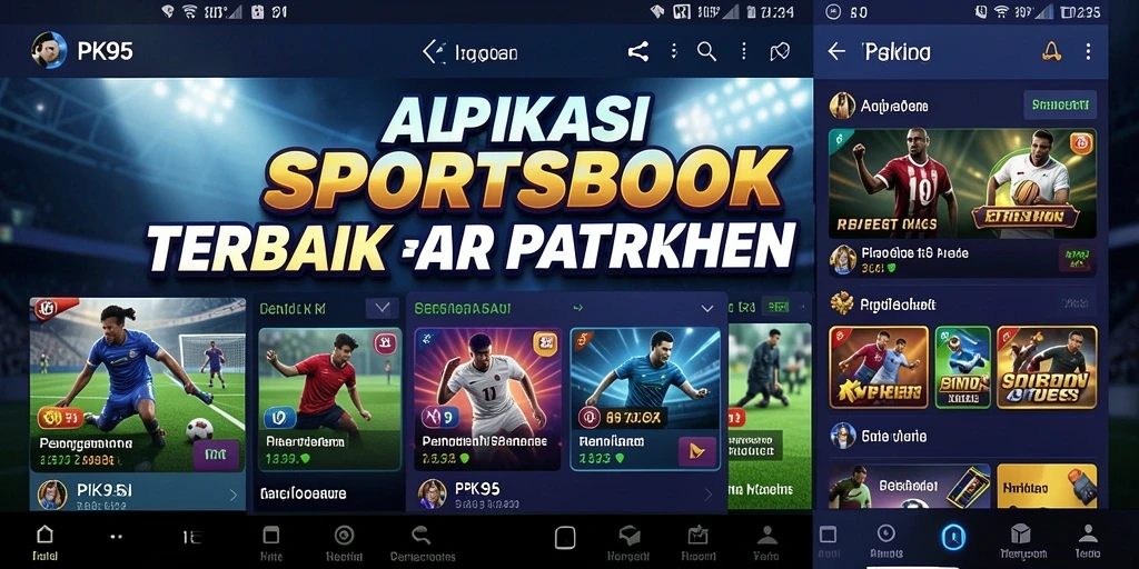 Screenshot utama PK95 dengan tampilan taruhan olahraga yang menarik.