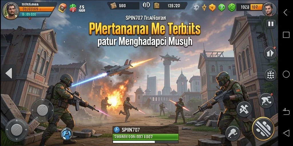Screenshot gameplay SPIN707 yang menunjukkan aksi menara dalam Tower Defense.