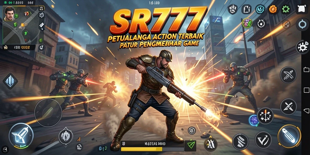 Tangkapan layar utama SR777 yang menunjukkan aksi seru dalam gameplay.