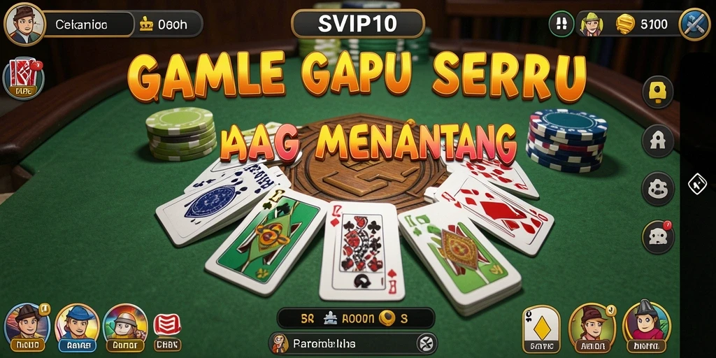 Screenshot gameplay SVIP10 menunjukkan keseruan bermain Gaple dengan teman-teman.