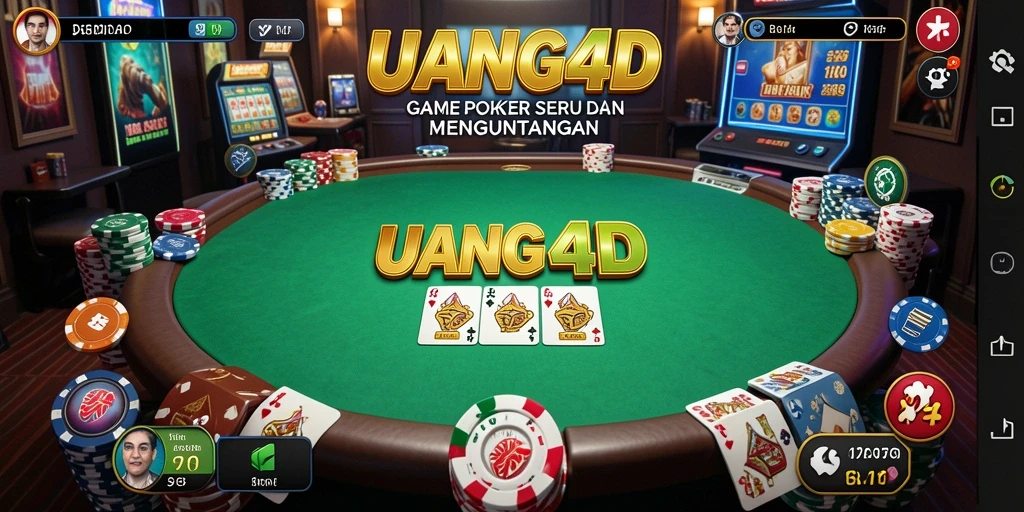Tampilan gameplay Poker yang seru dan interaktif di UANG4D.